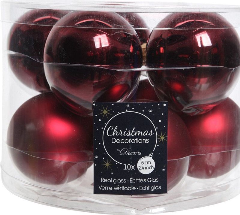Decoris kerstballen - 10 stuks - 6cm - Glas