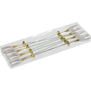 Othmar Feest decoratie prikkers/stekers - 8x st - champagne glazen - 10 cm - kunststof