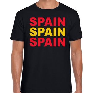 Spain landen t-shirt zwart voor heren - Spanje landen shirt kleding