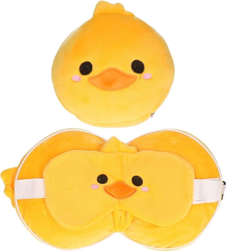 Slaapmasker - Geel - Polyester - Inclusief Kussen en Haakje