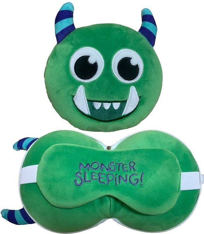 Slaapmasker - Groen - Polyester - Met Knuffel en Haakje