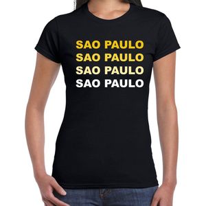 Sao Paulo Braziliaans steden shirt zwart voor dames - Brazilie wereldstad shirt kleding