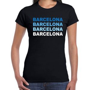Barcelona steden t-shirt zwart voor dames - Spanje barca wereldstad shirt kleding