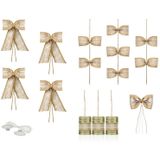 PartyDeco Trouwauto Decoratie Set - Bruiloft Auto Jute Versiering Strikken en Blikken