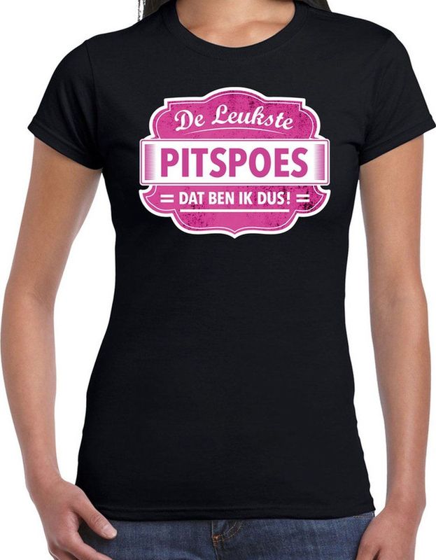 Kado shirt voor de leukste pitspoes zwart voor dames