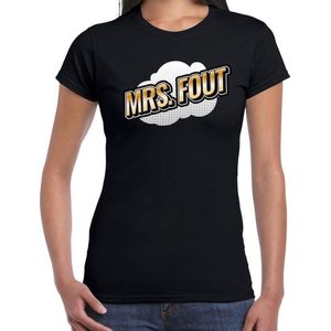 Mrs. Fout t-shirt in 3D effect zwart voor dames