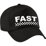 Fast  / finish vlag verkleed pet zwart voor volwassenen