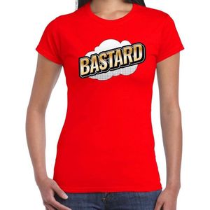 Fout Bastard t-shirt in 3D effect rood voor dames