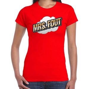 Mrs. Fout t-shirt in 3D effect rood voor dames - fout fun tekst shirt / outfit - popart XXL