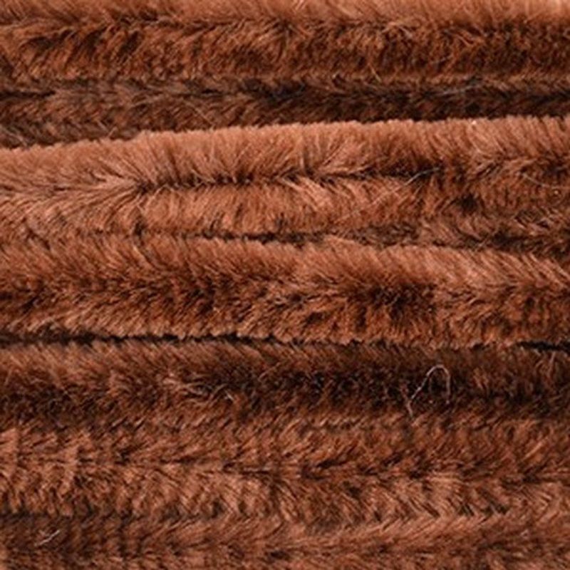 Chenille draad - 10x - bruin - 14 mm x 50 cm - hobby/knutsel materialen - hobbydraad - Chenilledraad