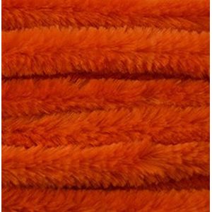 Chenille draad - 10x - oranje - 14 mm x 50 cm - knutsel materialen