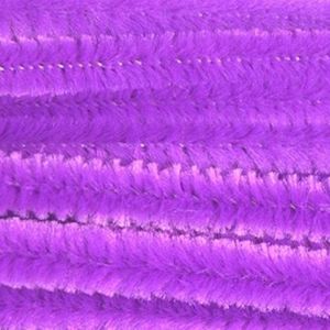 Chenille draad - 30x - paars - 14 mm x 50 cm - hobby/knutsel materialen - hobbydraad - Chenilledraad