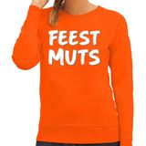 Bellatio Decorations - Feest Muts - Sweater - Oranje - Grappige Tekst