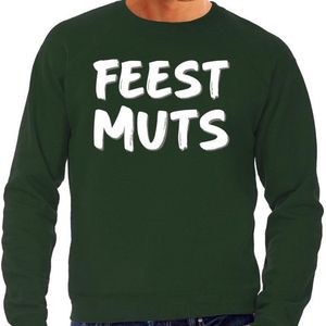 Feest muts sweater / trui groen met witte letters voor heren