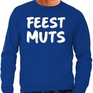 Feest muts kado sweater blauw voor heren