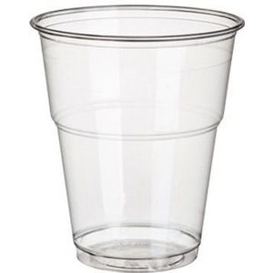 PLA frisdrank/bier glazen - 25x stuks - 300 ml - Horeca drinkbekers transparant - Feestbekertjes