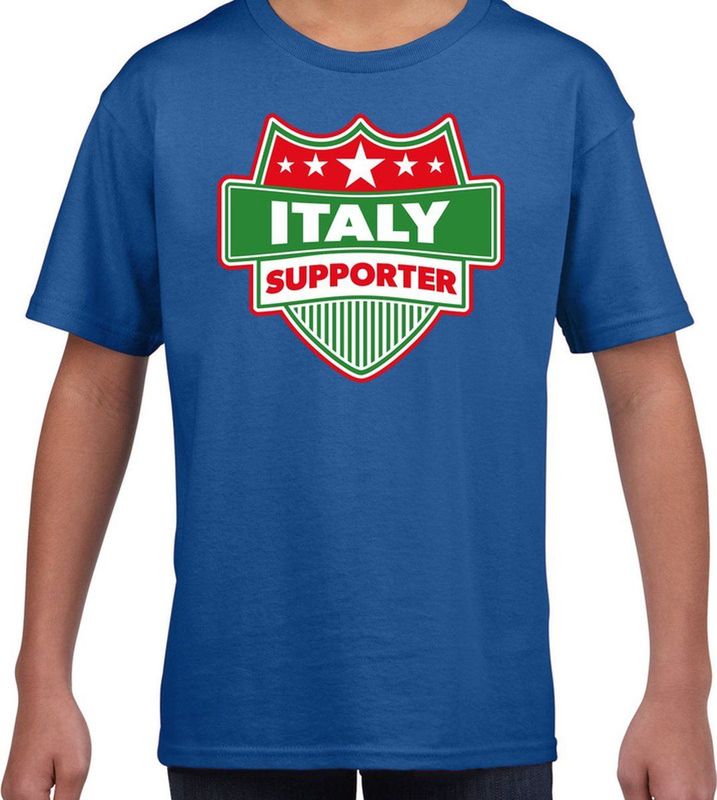 T-Shirt - Blauw - Katoen - Italië Schild