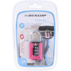 Dunlop TSA slotje - roze - kunststof/metaal - cijferslot - bagageslot