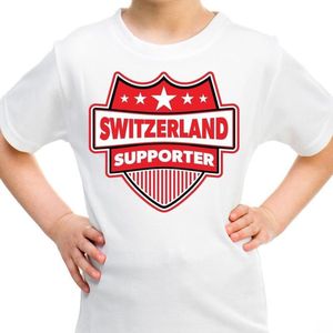 T-shirt - Wit - Katoen - Zwitserland Schild Supporter