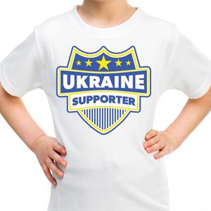 Bellatio Decorations - Schild T-shirt - Wit - Kinderen - Ukraine Supporter