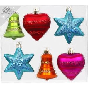 Kerstballen kunststof transparant iriserend 6cm 12st