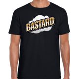 Fout Bastard t-shirt in 3D effect zwart voor heren - foute party fun tekst shirt outfit - popart