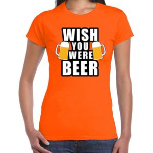 Bellatio Decorations - Wish you were BEER - T-shirt - Oranje - Dames
