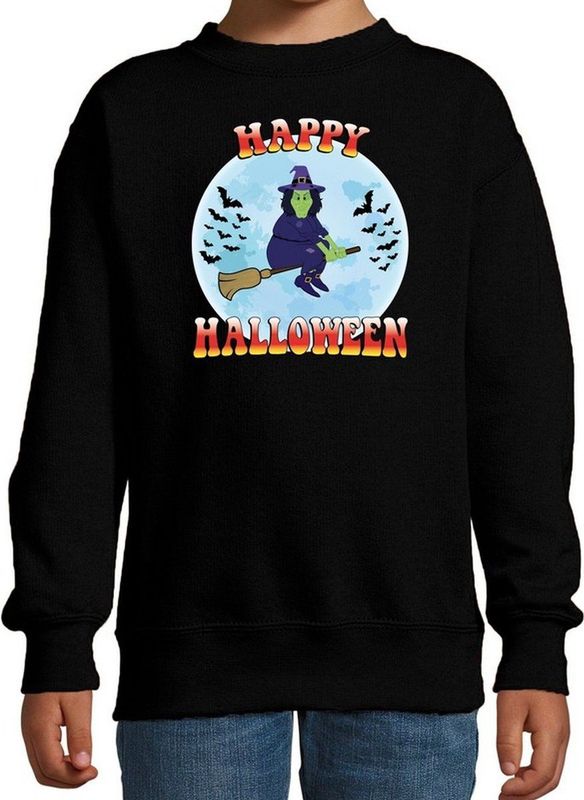 Bellatio Decorations - Heks Verkleed Sweater - Zwart - Voor Kinderen - Horror Heks Trui