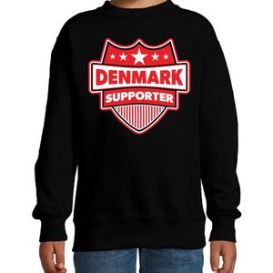 Bellatio Decorations - Schild Supporter Sweater - Zwart - Voor Kinderen - Denemarken