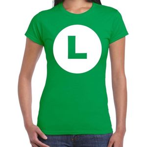 Luigi loodgieter verkleed t-shirt groen voor dames - carnaval / feest shirt kleding / kostuum