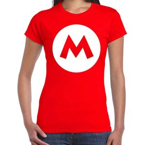 Mario loodgieter verkleed t-shirt rood voor dames - carnaval / feest shirt kleding / kostuum XS