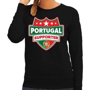 Portugal schild supporter sweater zwart voor dames - Feesttruien