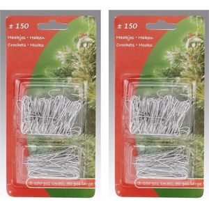 Kerstbalhaakjes - 300 stuks - Zilver - Kerstboom decoratie - Kerst versiering materiaal
