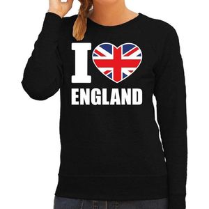 I love England sweater / trui zwart voor dames - Feesttruien