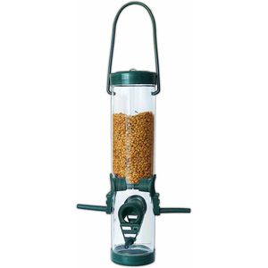 Set van 2x Tuinvogels hangende voeder silo 25 cm - Winter vogelvoer huisje