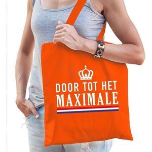 Oranje Door tot het Maximale katoenen tasje voor dames - Konginsdag / Oranje supporter accessoire