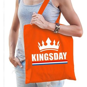 Katoenen Oranje Koningsdag tas voor dames - Feest Boodschappentassen