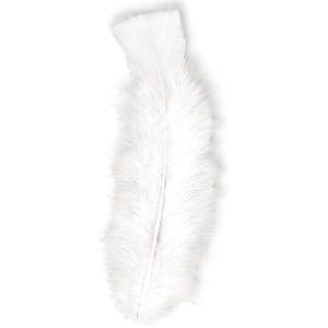 150x Witte veertjes - 17 cm - Sierveren - Versiering/decoratie materiaal