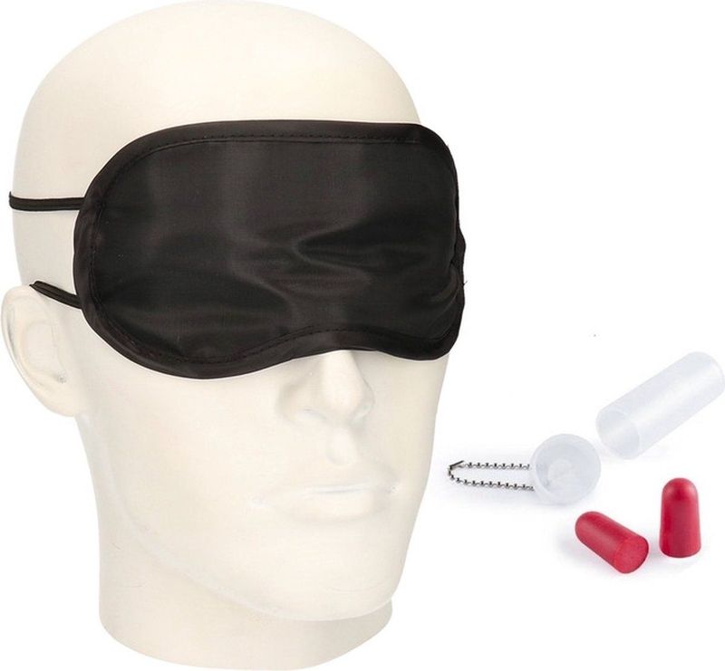 Slaapmasker - Zwart - Microfiber - Inclusief Oordopjes in Koker