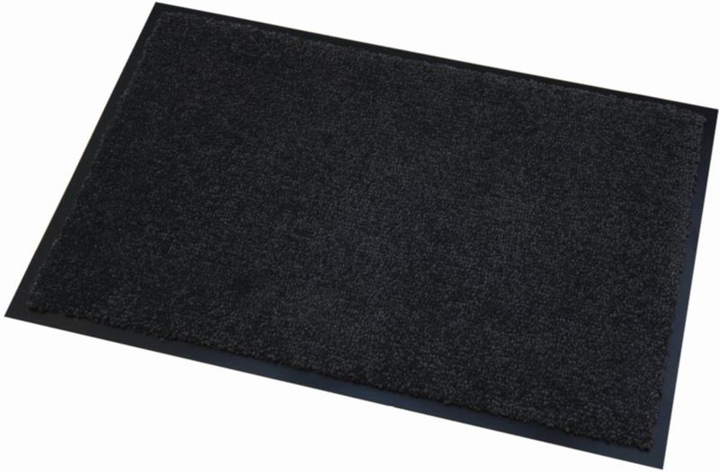 Deurmat/droogloopmat Memphis zwart 80 x 120 cm - Schoonloopmat - Inloopmat