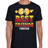 Funny emoticon t-shirt yes best friends forever zwart voor heren -  Fun / cadeau - Foute party kledi