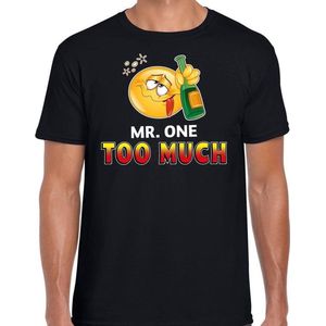 Funny emoticon t-shirt Mr. one too much zwart voor heren - Fun / cadeau - Foute party kleding XXL