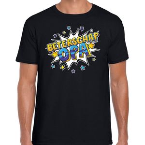 Beterschap opa cadeau shirt zwart voor heren - beterschap kado t-shirt