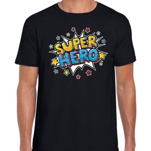 Super hero kado shirt voor verjaardag zwart voor heren