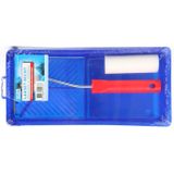 Lakroller schilderset 10 cm extra fijn met verfbak en beugel - Verfset - Schuim rollers
