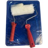 5 delige vacht verfroller schilderset 18 cm met beugel en verfbak - Muurverfroller set