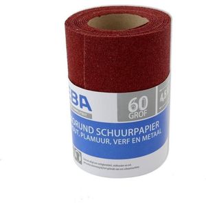 1x rol Schuurpapier - Grof -  P60 - 110mm x 4,5 meter - Korrelgrofte 60 - Verf/klus materiaal benodigdheden