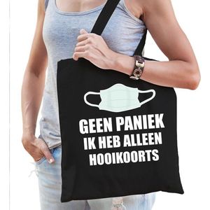 Geen paniek ik heb alleen hooikoorts tas zwart voor dames – kado /  tasje / shopper