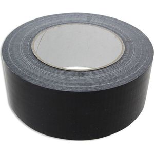 Ducttape rol - zwart - 50 meter - 50 mm breed - tape - taperol - Olie- en waterbestendig  - Tape (klussen)