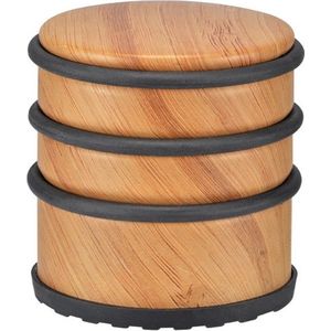 4x Bamboe Deurstopper 7 cm - Huishouden Deurstoppers/Deurwiggen - Hout/Metaal